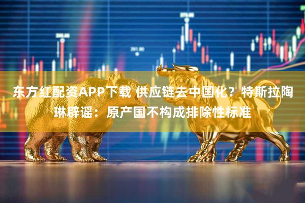 东方红配资APP下载 供应链去中国化？特斯拉陶琳辟谣：原产国不构成排除性标准
