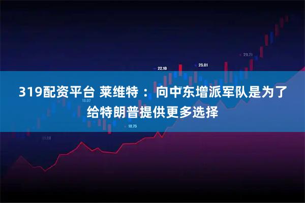 319配资平台 莱维特 ：向中东增派军队是为了给特朗普提供更多选择